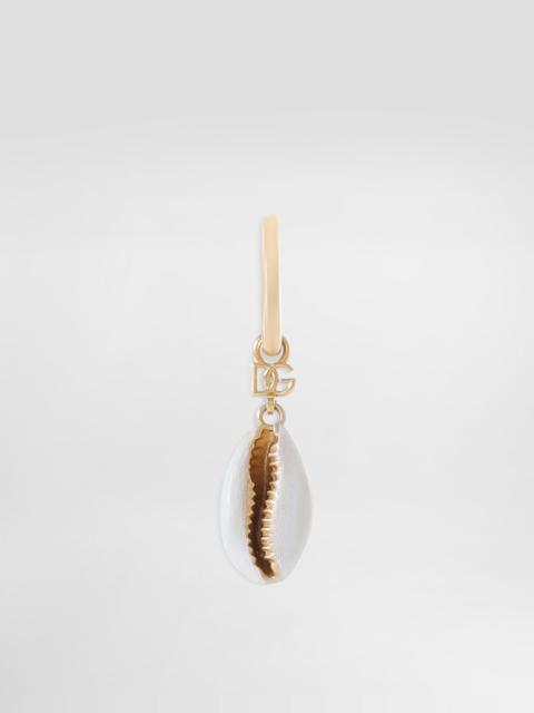 Creole single earring with shell