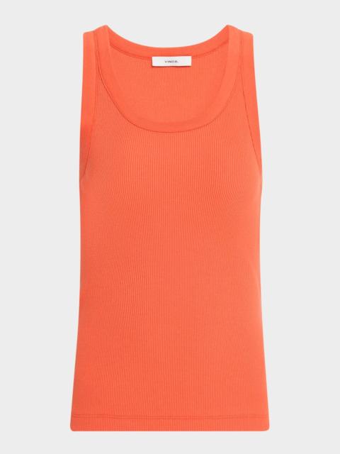 Scoop-Neck Ribbed Tank Top