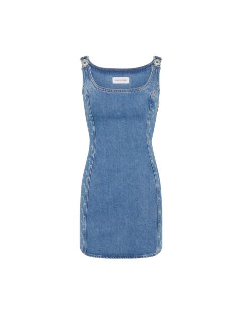 Moon Laser Blue Wash Denim Sleeveless Mini Dress