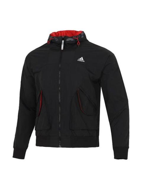 adidas Cny Lite Wvjk limited Casual Sports Woven Hooded Jacket Black HC0266