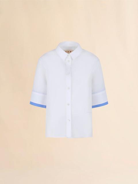 WHITE POPLIN SHIRT WITH DOUBLE CUFFS
