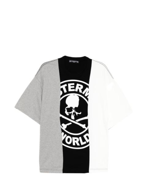colourblock skull graphic T-shirt