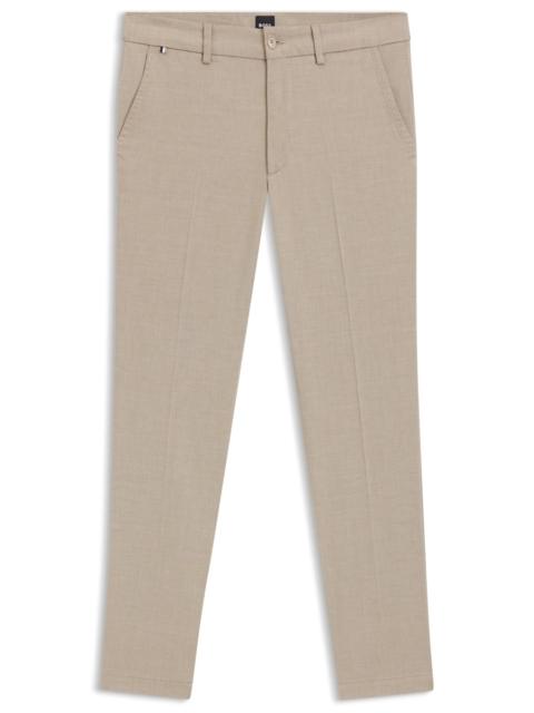 SLIM-FIT TROUSERS IN STRETCH-COTTON DOBBY