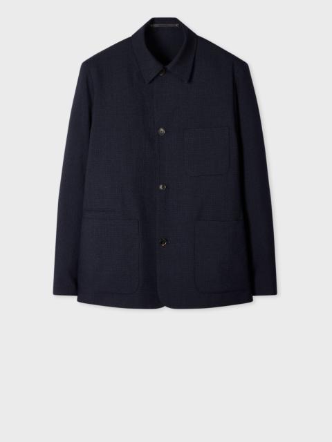 Navy Check Two-Ply Merino Work Jacket