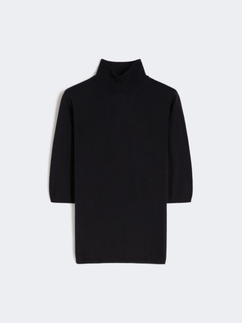 Stockinette-stitched wool polo-neck sweater - ULTRAMARINE