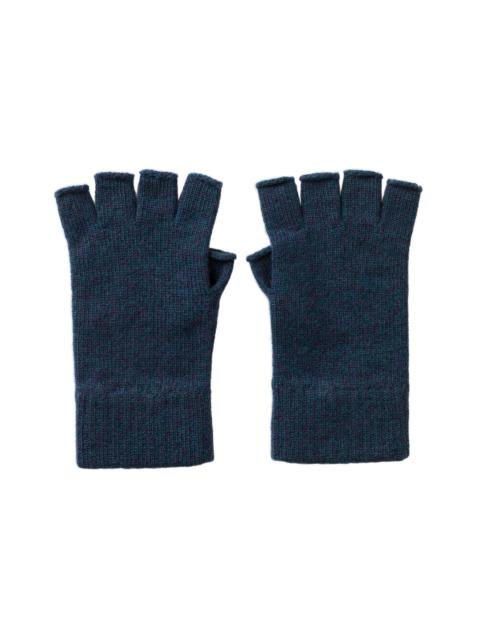 Fingerless Navy Cashmere Gloves