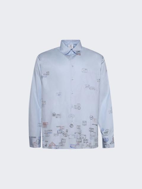 Passport Stamps Shirt Baby Blue