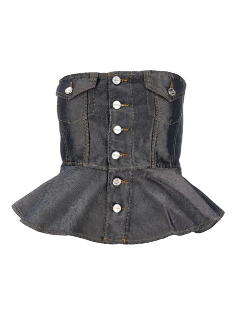 button denim top