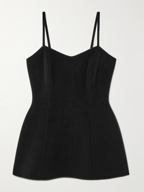 Paneled Wool Bustier Top