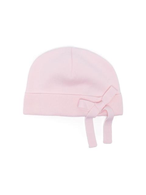 bow-embellished beanie hat