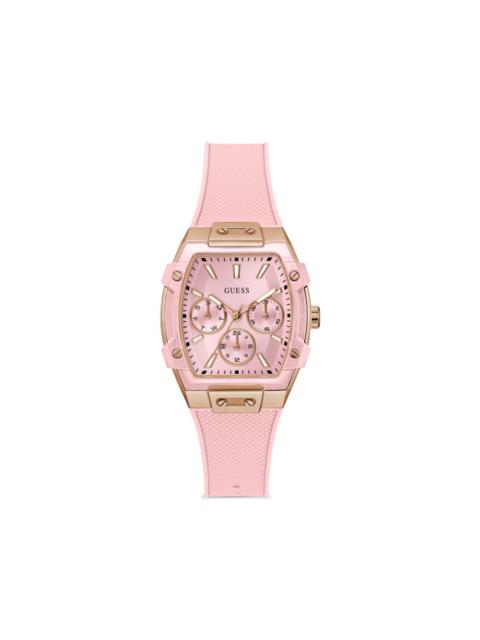 Silicone Strap Rose Gold Square Case 38mm