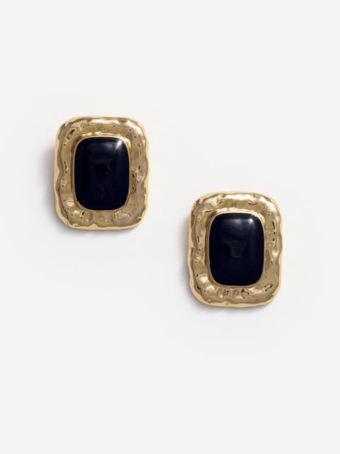 Mottled Gold Black Earrings
