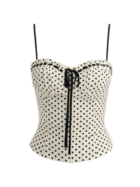 Andrea polka dot tie top