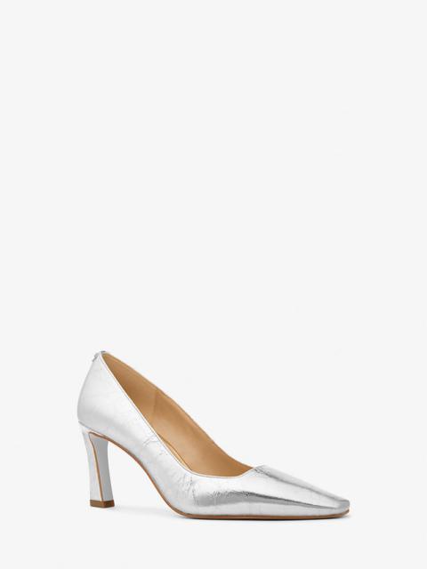 Darrah Crackled Metallic Leather Pump