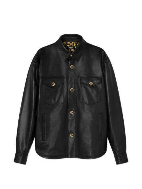 leather shirt jacket