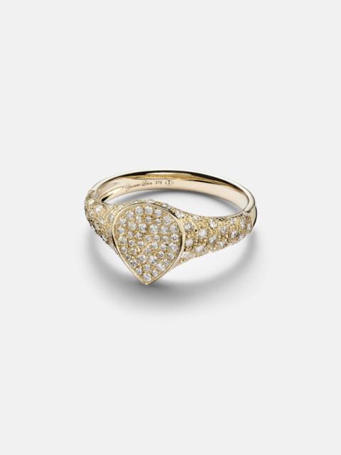 Mini 9kt gold ring with diamonds