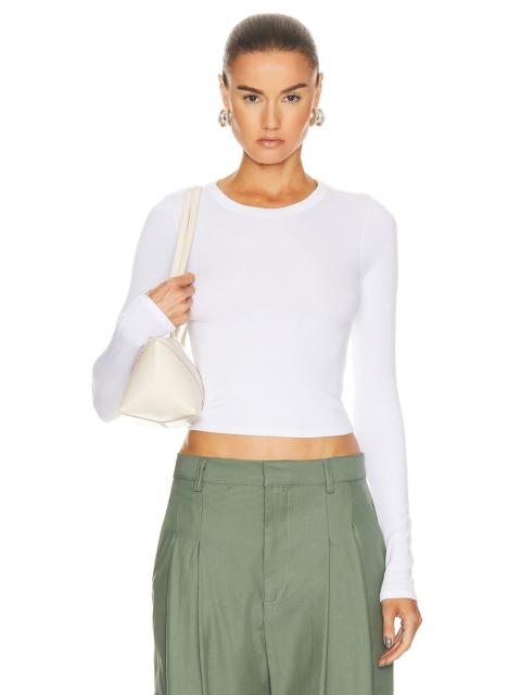 Silk Knit Long Sleeve Tuck Top