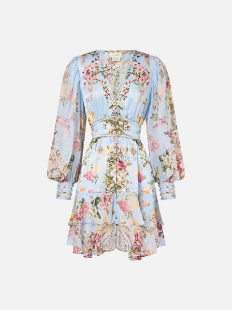 BUTTON FRONT FRILL DRESS