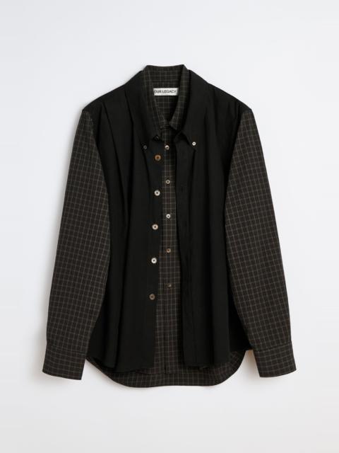 Double Borrowed Shirt Black Faux Lumberjack Check