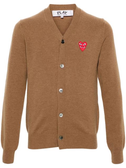 heart-patch wool cardigan