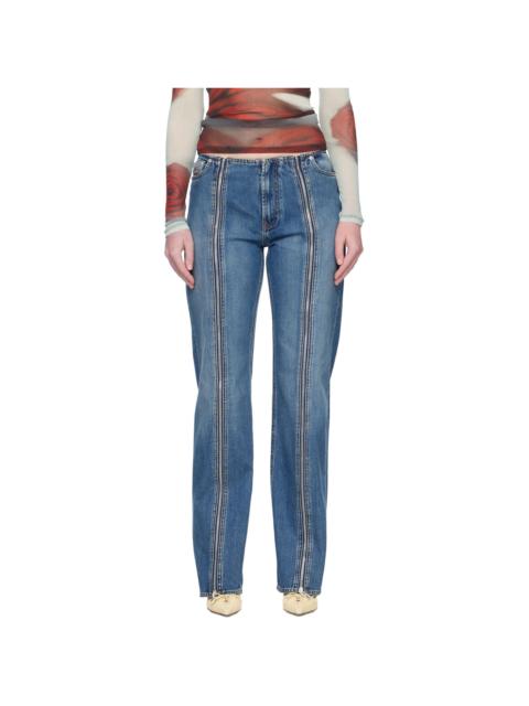 Blue 'The Zipped' Jeans