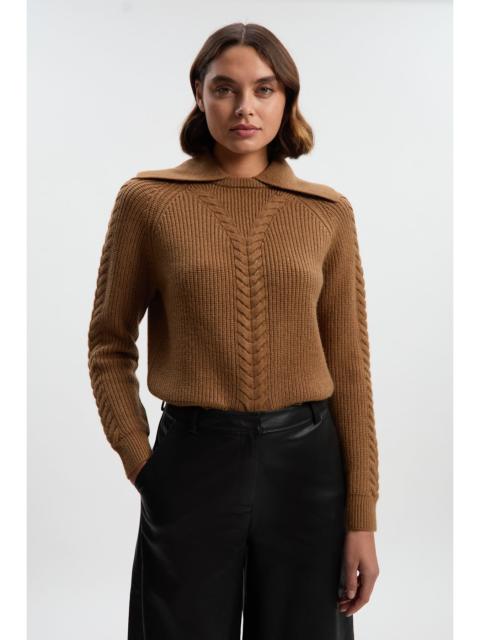 Cable Stitch Fly Collar Jumper
