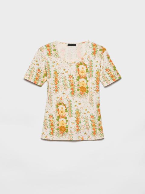 Floral print cotton T-shirt