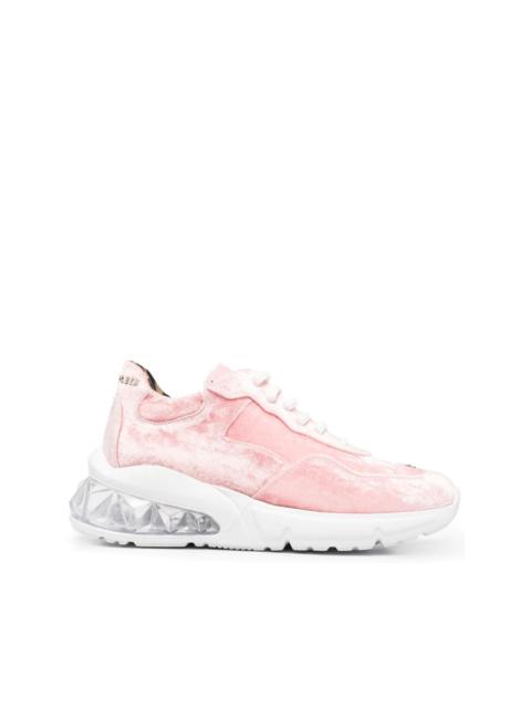 velvet low-top sneakers