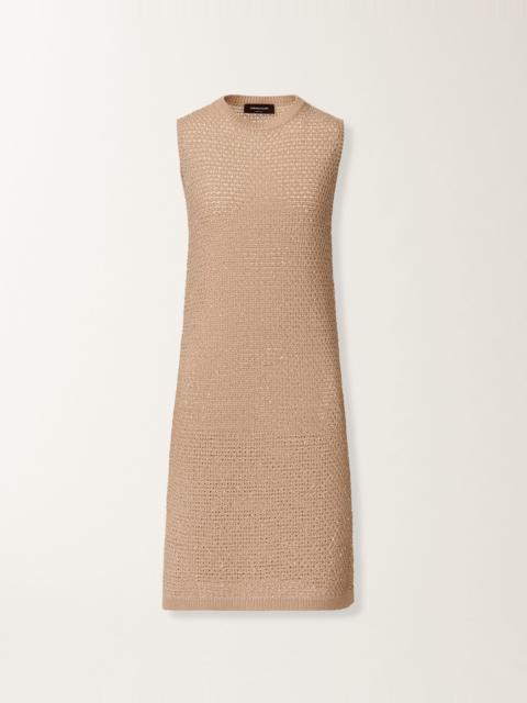 Mini dress in cotton tape with sequins