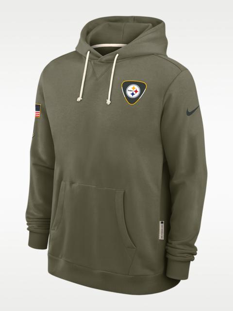 Pittsburgh Steelers Salute to Service Sideline Dominant Force Men's Nike Dri-FIT NFL Pullover Hoodie