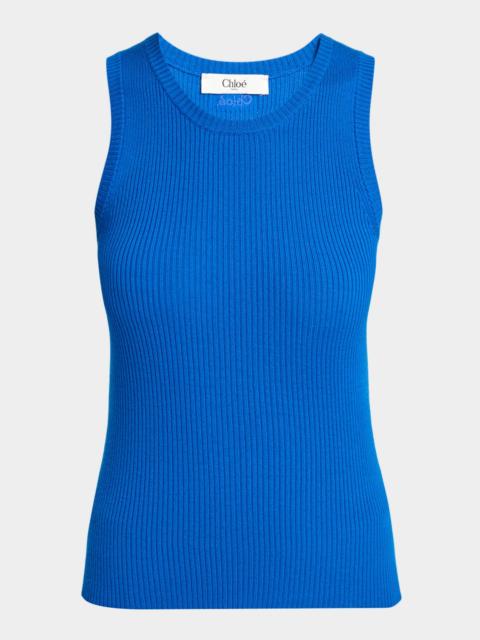 Wool Rib Knit Tank Top