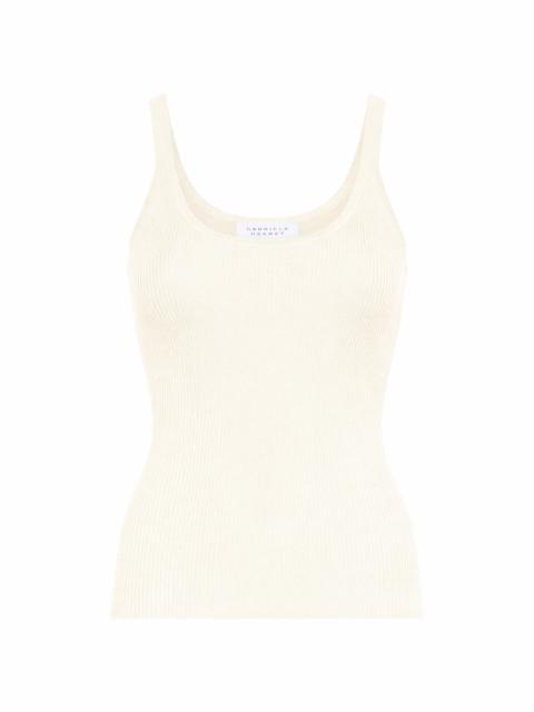 Cinxia Knit Tank Top in Off White Cashmere Silk