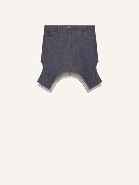 REVERSED MINI DENIM SKIRT