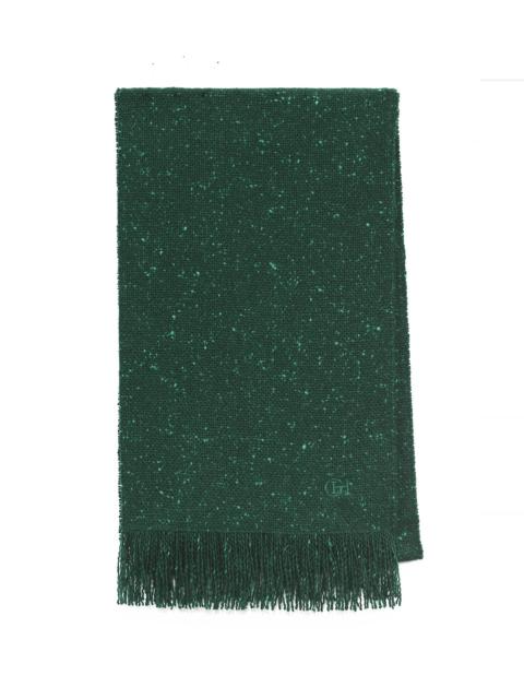 Illumina Fringe Scarf in English Green Speckled Cashmere