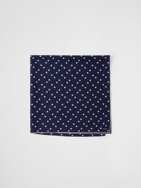 Printed silk twill scarf 90x90