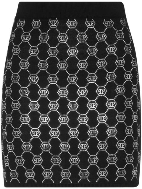 monogram knitted skirt