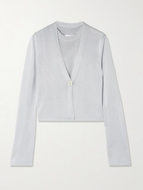 Ida Layered Knitted Tank And Cardigan Set