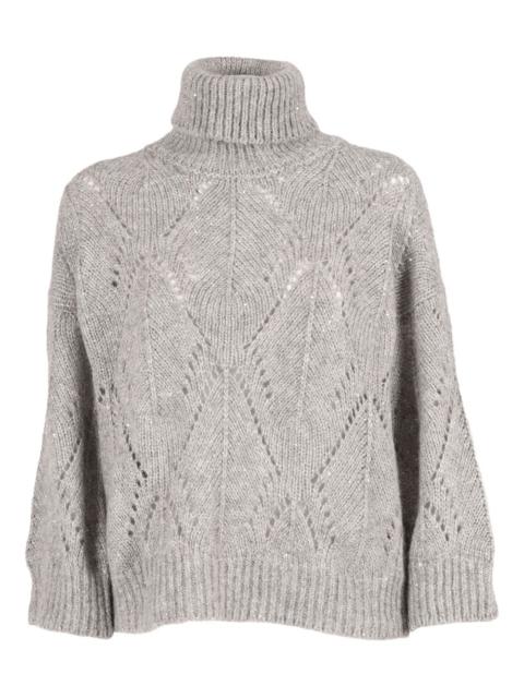 pointelle-knit jumper