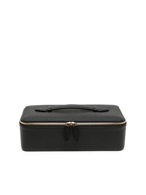 Panama leather jewellery travel case