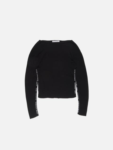Logo tape knit jumper - Black