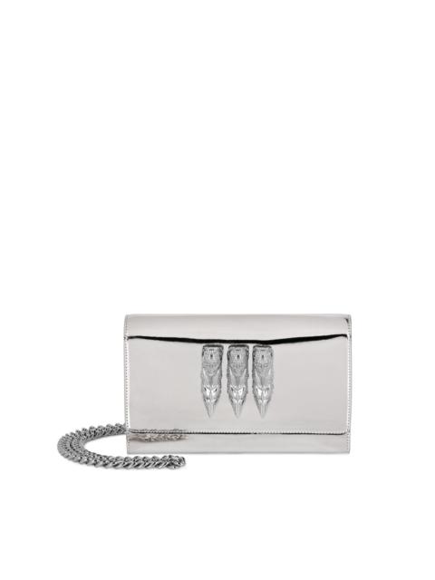 Mirror leather clutch bag