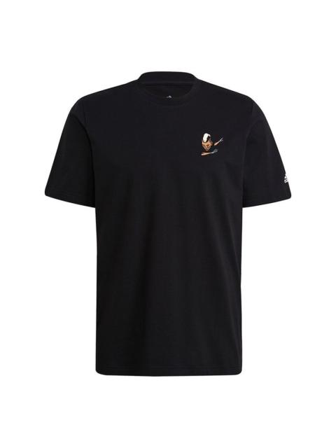 adidas Pogba Icon Emb Soccer/Football Sports Round Neck Short Sleeve Black HA5462