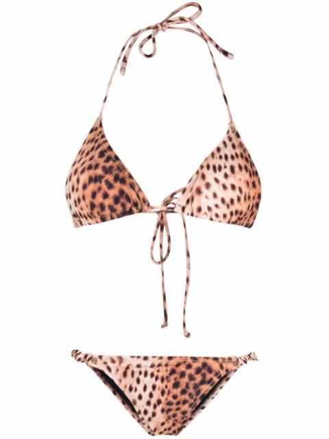 Scrunchie cheetah triangle bikini