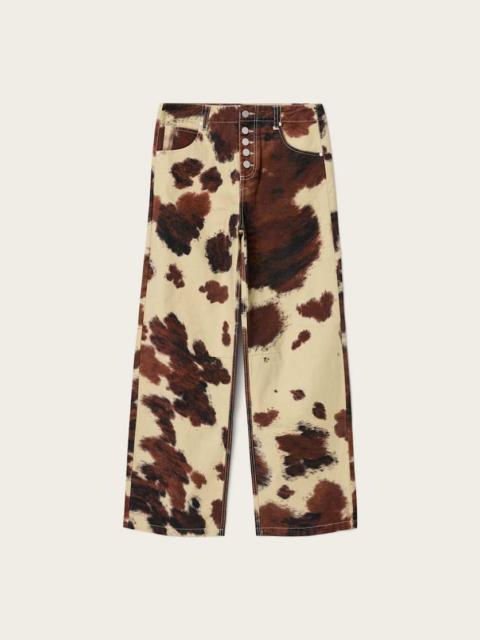 TAYA COW PRINT DENIM JEANS