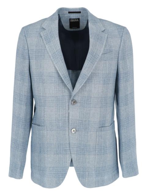 check-pattern blazer