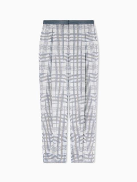 DARTED TROUSERS IN JACQUARD WITH CHEVRON MOTIF