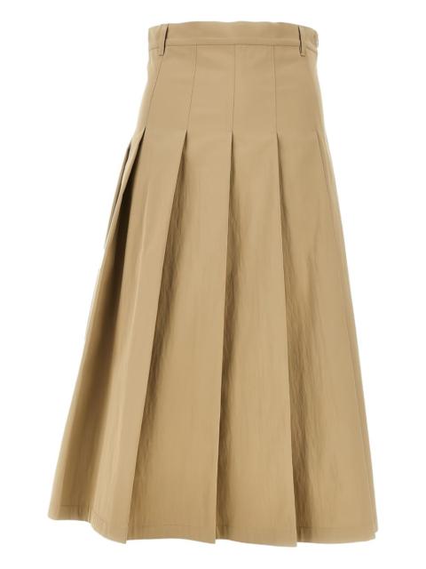 pleated midi skirt