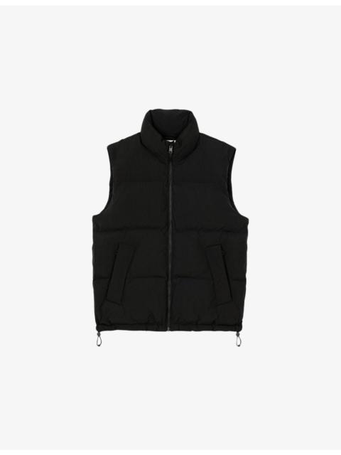 Sleeveless Round-Collar Stretch-Woven Technical Puffer