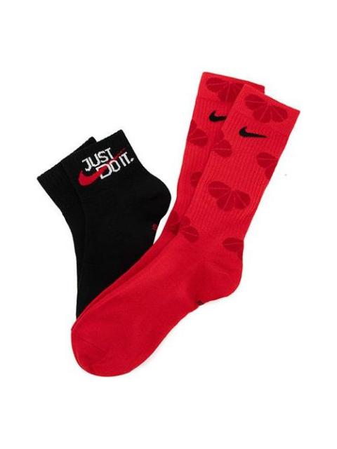 Nike Everyday Essentials Crew and Ankle Socks 'Red Black' DR9725-900