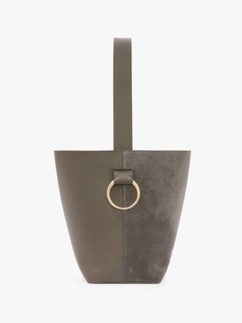 Dia Bucket Bag In Pebble Grey Leather